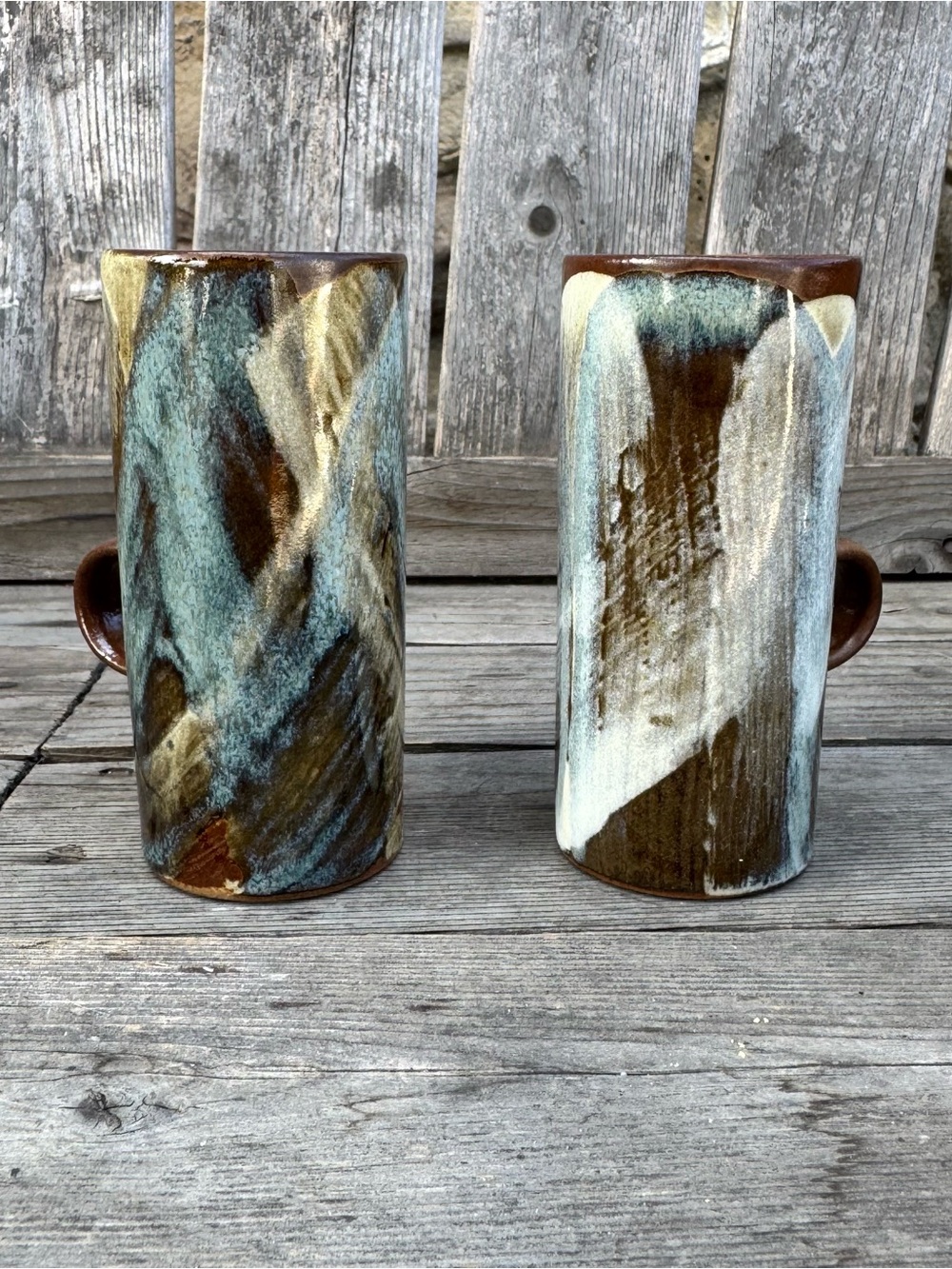 Vintage 1970s Caffe D’Vita Stoneware Espresso Mugs – Set of 2